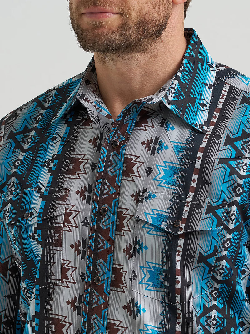 WRANGLER MENS CHECOTAH WESTERN SNAP SHIRT
