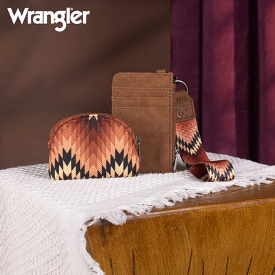 Wrangler Southwestern Art Print Dual Pouch Wristlet