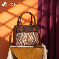 Montana West Tooled Aztec Collection Tote/Crossbody