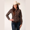 ROPER WOMENS BROWN RETRO WESTERN SHIRT