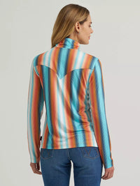 WRANGLER WOMENS SKYE PERFORMANCE QUARTER SNAP PULLOVER - BLUE SERAPE