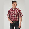 ROPER MENS SHORT SLEEVE RED PLAID SHIRT