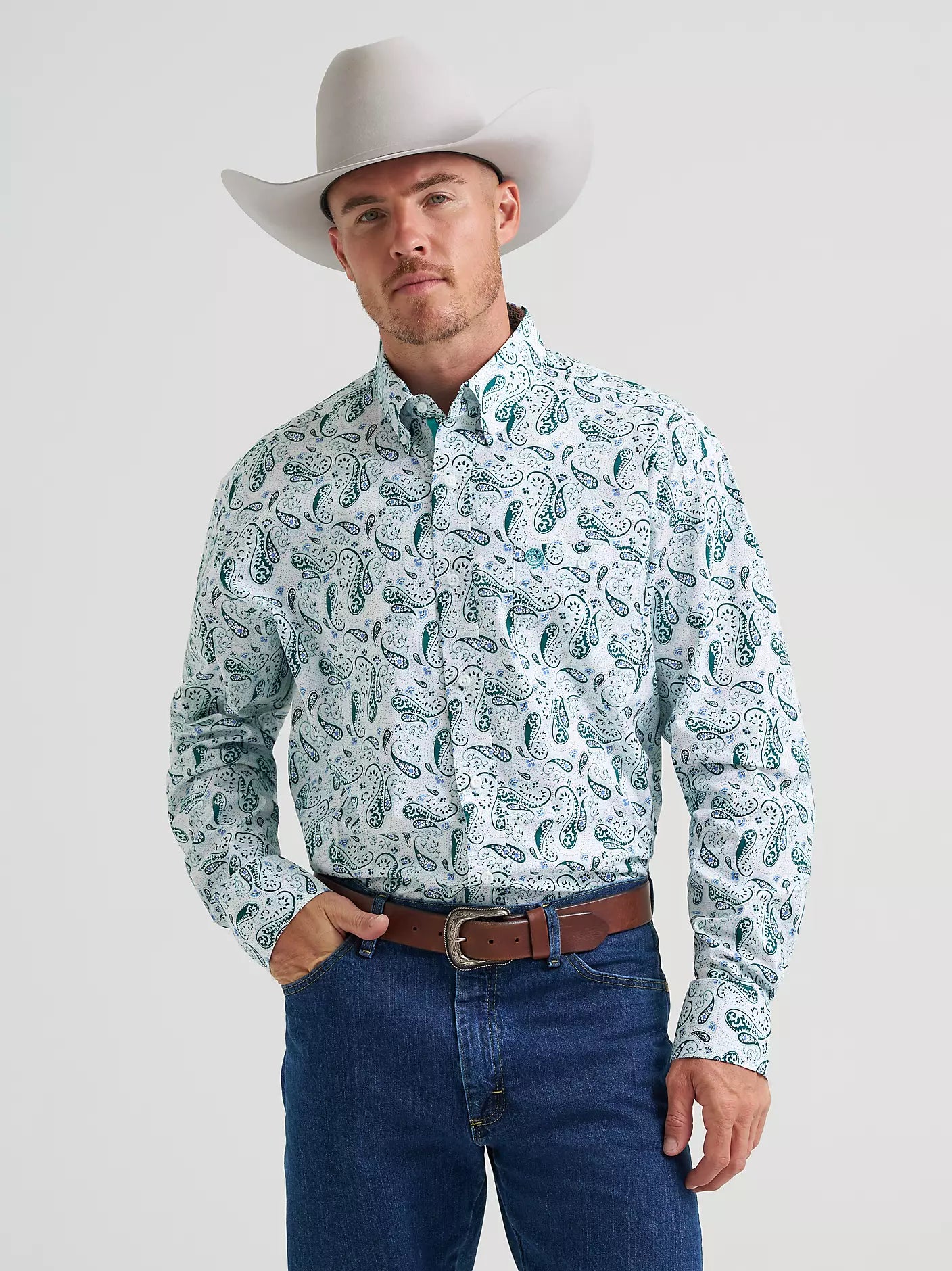 2026 - WRANGLER MENS GEORGE STRAIT ONE POCKET SHIRT - PAISLEY