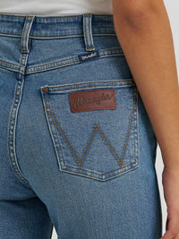WRANGLER WOMENS RETRO BAILEY HIGH RISE RAW HEM FLARE JEAN