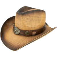 COWBOY HAT SPECIAL DESIGN BULL BUCKLE LEATHER BAND