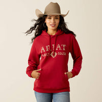 ARIAT WOMENS RANCH GOODS HOODIE - RIO RED