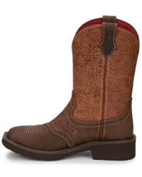 Justibn Womens Starlina Tan Water Buffalo Wides Square Toe Boot