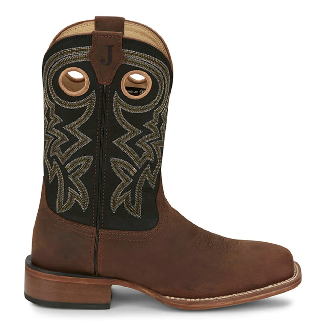 Justin Mens Big News Brown Cowhide Square Toe Boot