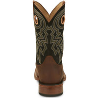 Justin Mens Big News Brown Cowhide Square Toe Boot