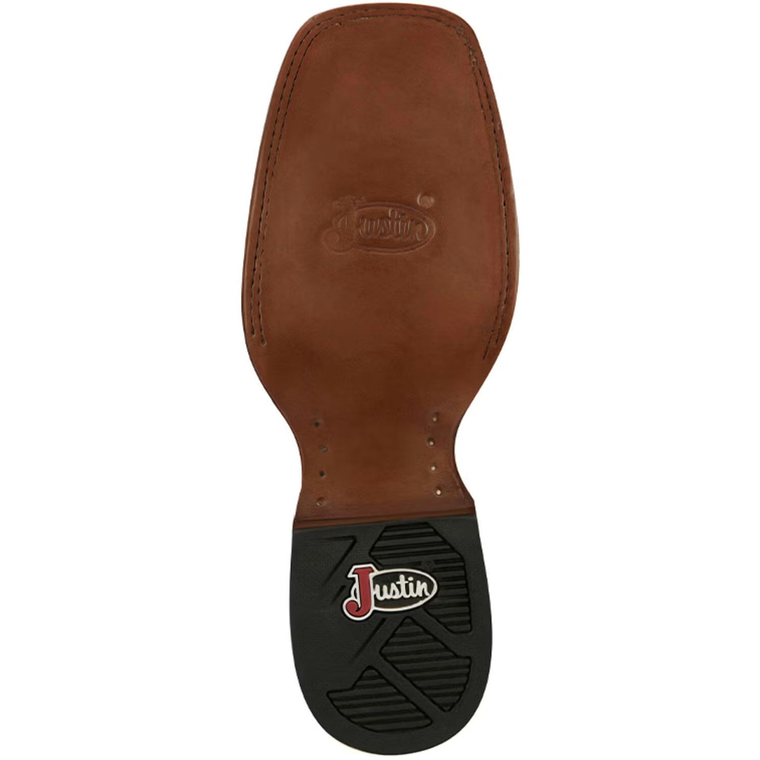 Justin Mens Big News Brown Cowhide Square Toe Boot