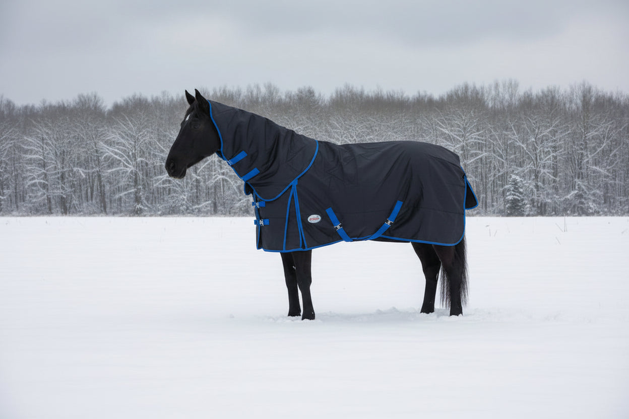 Nordic Star Turnout - 1200D - 200G - Detach-A-Neck - Black/Royal Blue Binding