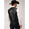 ROPER MENS LEATHER VEST - BLACK