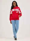 WRANGLER WOMENS BOLD LOGO HOODIE - BERRY RED