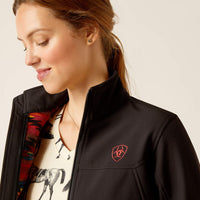 ARIAT WOMENS TEAM SOFTSHELL JACKET - BLACK MIRAGE