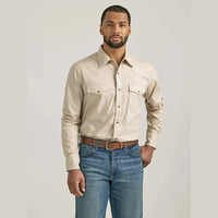 WRANGLER MENS COMPETITION SHIRT - LIGHT TAN