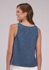 ROPER WOMENS DENIM TANK WITH BUCKLE STRAPS