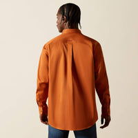 ARIAT MENS TEAM LOGO TWILL CLASSIC FIT SHIRT - ABODE/BRICK