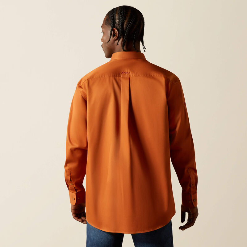 ARIAT MENS TEAM LOGO TWILL CLASSIC FIT SHIRT - ABODE/BRICK