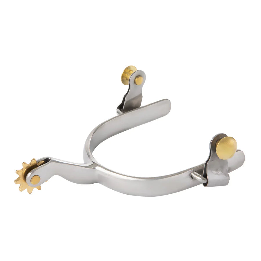 Weaver Leather Mens Roping Spurs with Plain 1/2" Band, 10-Point Rowel