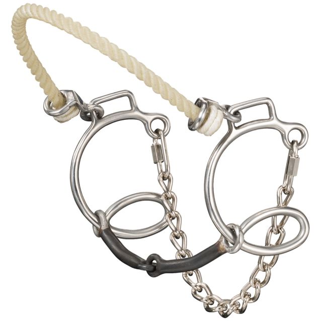 Tough1 Six Cheek Sweet Iron Snaffle with Rope Nose - 5 1/2"