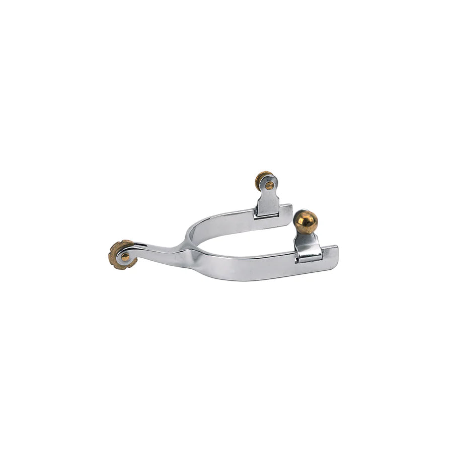 Weaver Leather Men's Roping Spurs with Plain 5/8" Band, Rosebud Rowel