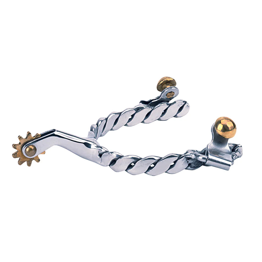 Weaver Leather Mens Roping Spurs with Twisted Band