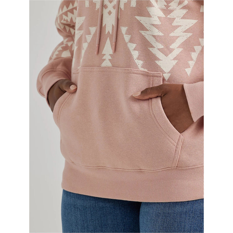 WRANGLER WOMENS SOUTHWEST KABEL HOODIE - GEO PINK