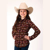 ROPER GIRLS RED AZTEC HORIZONTAL STRIPE WESTERN SHIRT