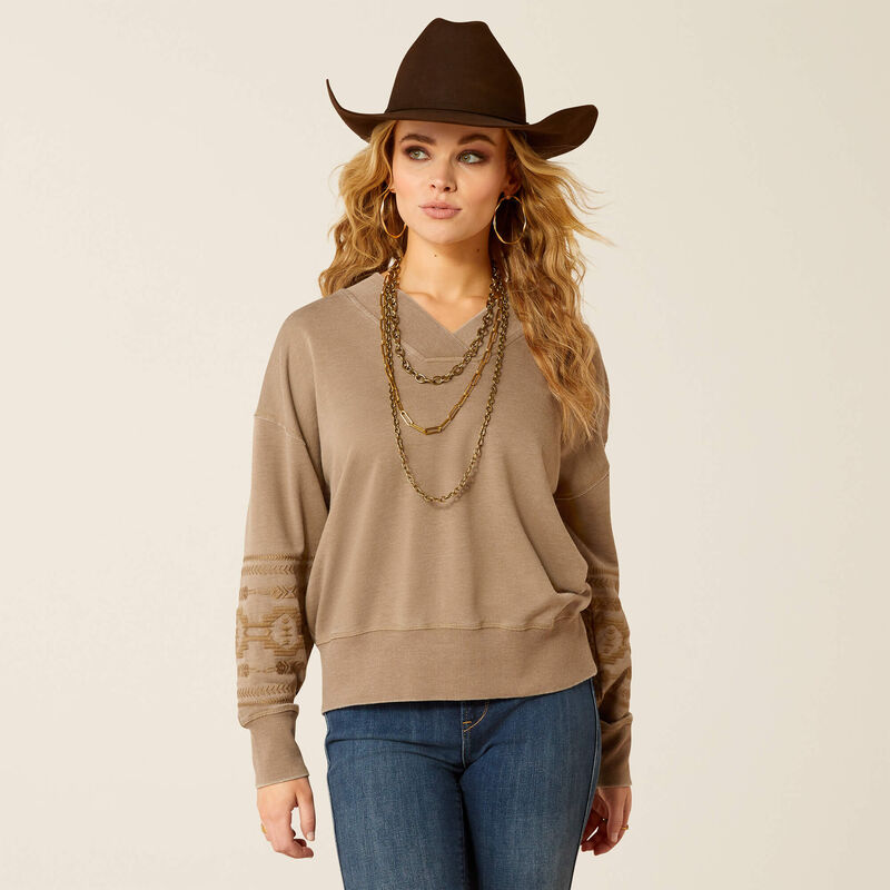 ARIAT WOMENS MARSH SWEATSHIRT - BRINDLE