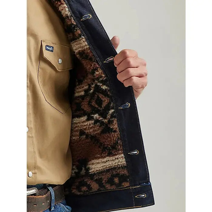 Vintage wrangler sherpa best sale lined denim jacket