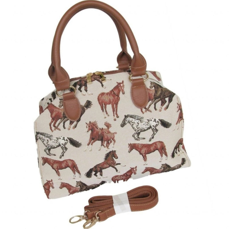 Tapestry Arched Bags - RUNNING HORSES
