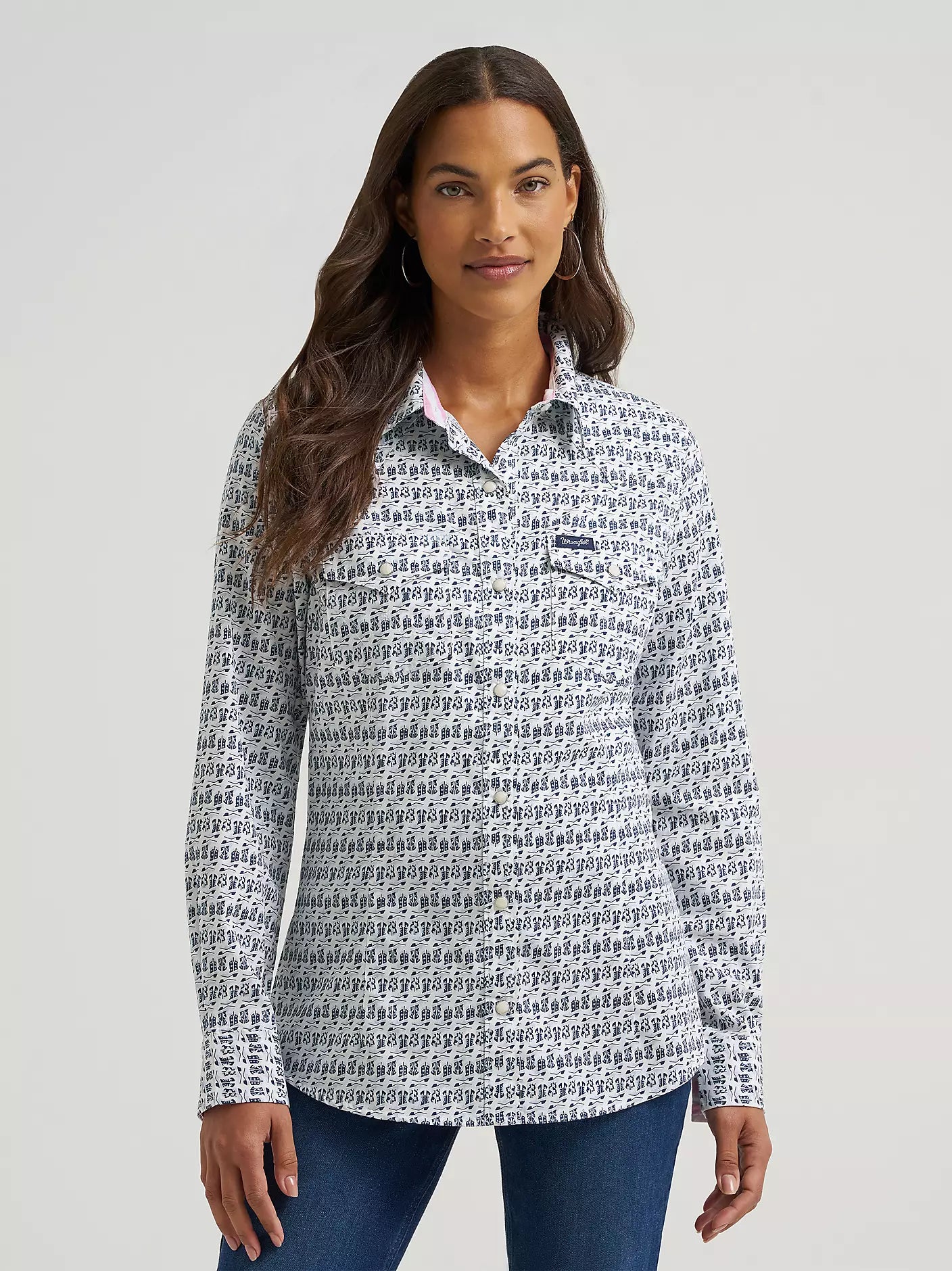 2026 - WRANGLER WOMENS ALL OCCASION WESTERN PLAID SHIRT - BLUE BOOTS