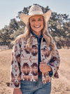 WRANGLER WOMENS WESTERN PRINT BOYFRIEND JACKET