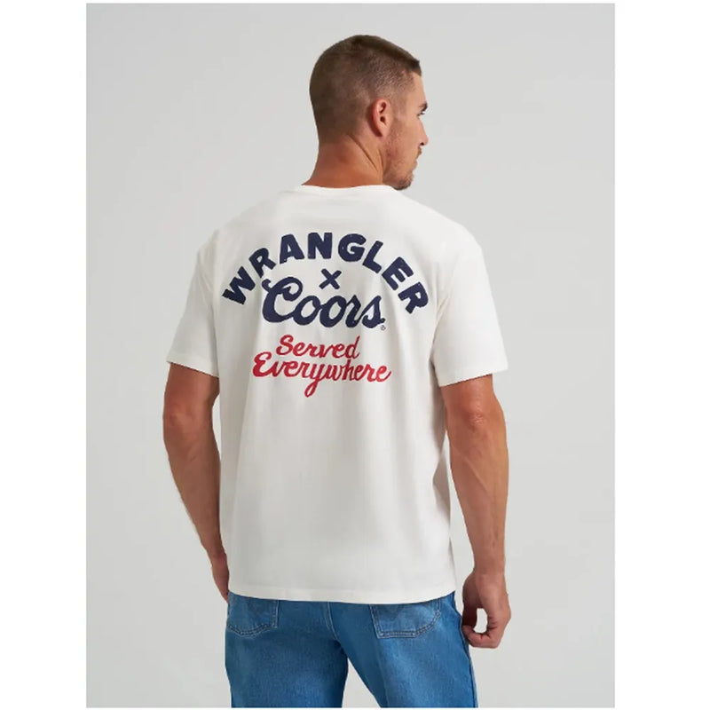 WRANGLER MENS X COORS CANADA SERVED EVERYWHERE TEE - MARSHMALLO