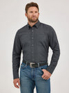 WRANGLER MENS CODY JOHNSON BUTTON DOWN SHIRT - BLACK SHADOW