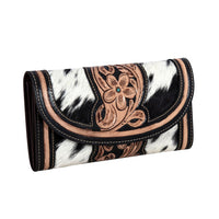 MYRA BARRINGTON HAND TOOLED CLUTCH WALLET