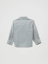 WRANGLER BOYS PRINT SNAP SHIRT -  PEACOCK