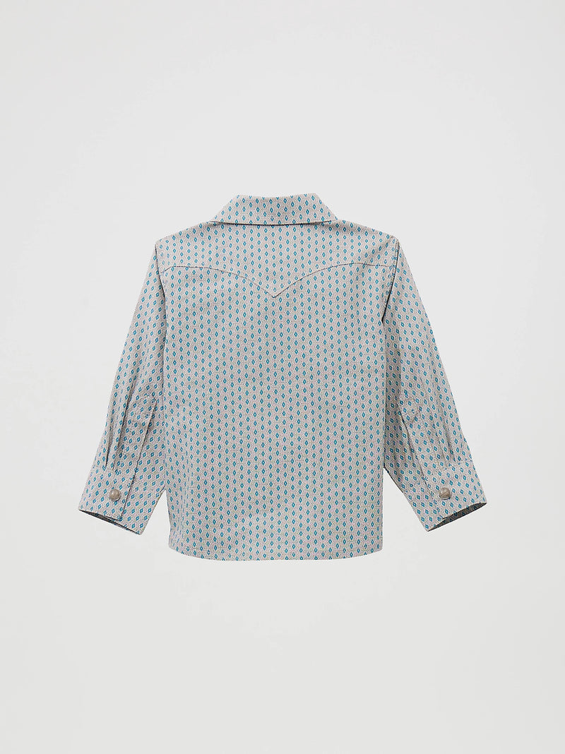 WRANGLER BOYS PRINT SNAP SHIRT -  PEACOCK