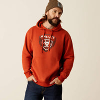 ARIAT MENS FOREST BADGE HOODIE - DARK ORANGE