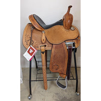 MARTIN CERVI  BARREL SADDLE 13.5 BLACK OSTRICH FULL SEAT BREAST COLLAR INCLUDED