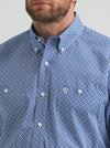 WRANGLER MENS GEORGE STRAIT BUTTON DOWN SHIRT - SKY BLUE