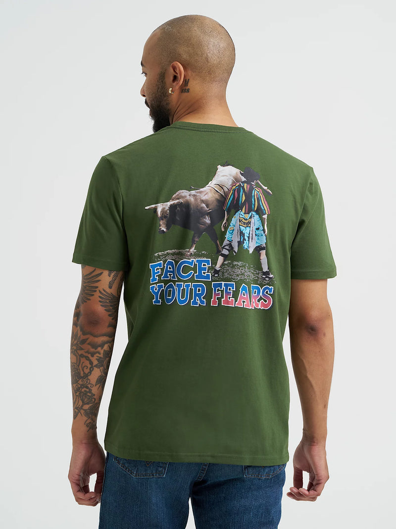 WRANGLER MENS REISSUE RODEO CLOWN TEE - BLACK FOREST