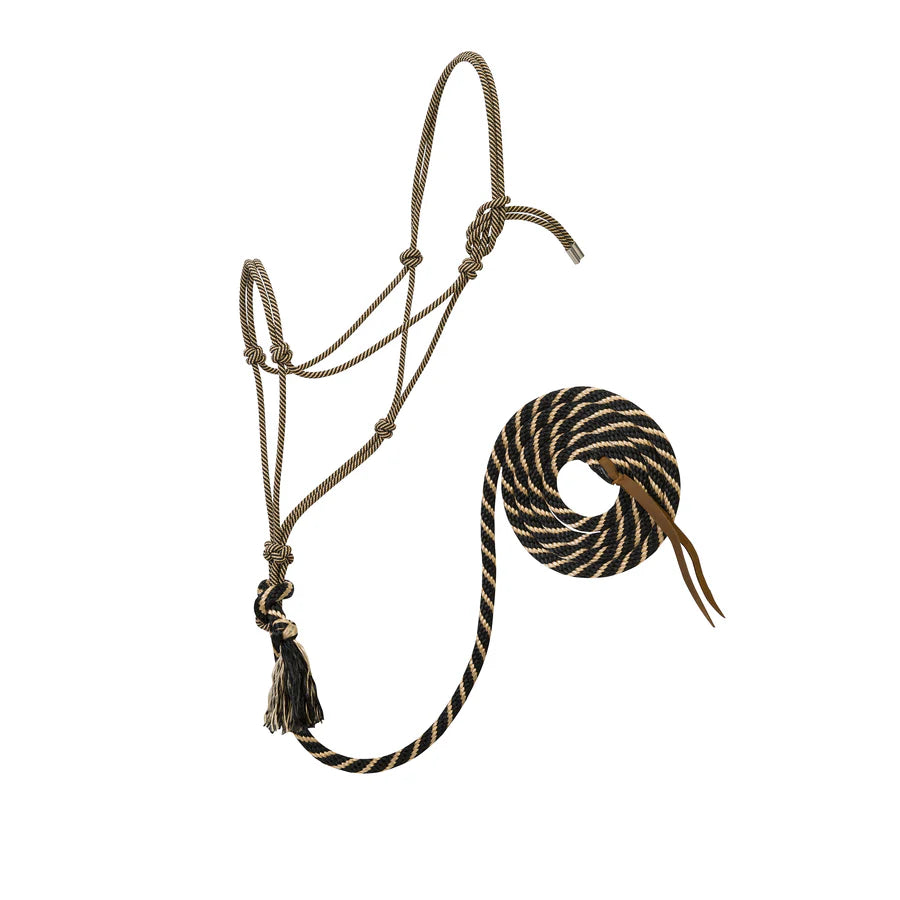 Silvertip Rope Halter WITH LEAD - W21 - Black/Tan