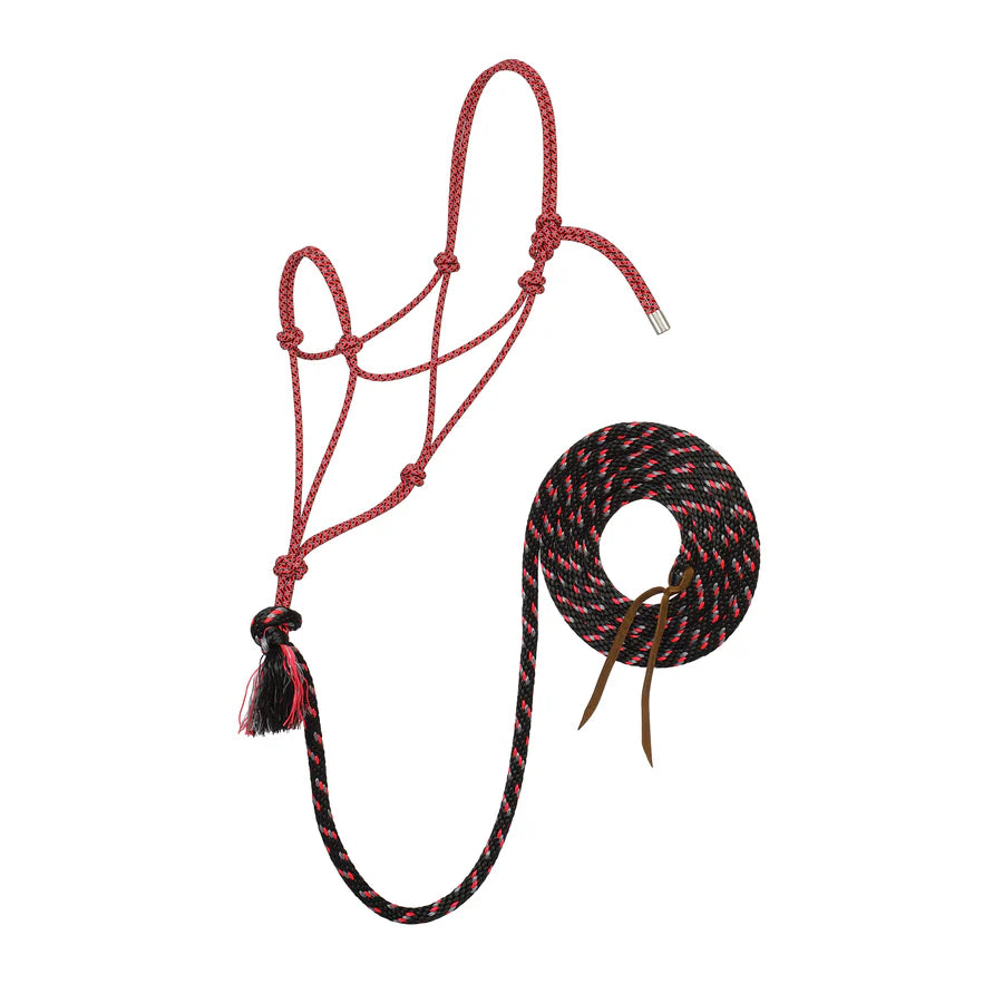 Silvertip Rope Halter WITH LEAD - W32 - Black/Grey/Red