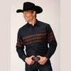 ROPER MENS BORDER STRIPE WESTERN SHIRT