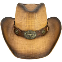 COWBOY HAT SPECIAL DESIGN BULL BUCKLE LEATHER BAND