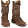 JUSTIN MENS BIG BUCKS BROWN COWHIDE WESTERN BOOT