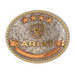 ARIAT OVAL BEAD EDGE ARIAT LOGO ANTIQUE