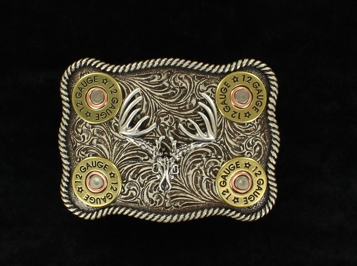 Nocona Mens Skull Shotgun Shell Buckle
