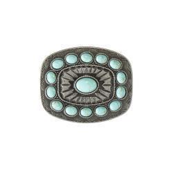 Blazin Roxx Rectangle Buckle Southwest Turquoise Stones
